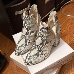 Steve Madden faux snake skin booties
